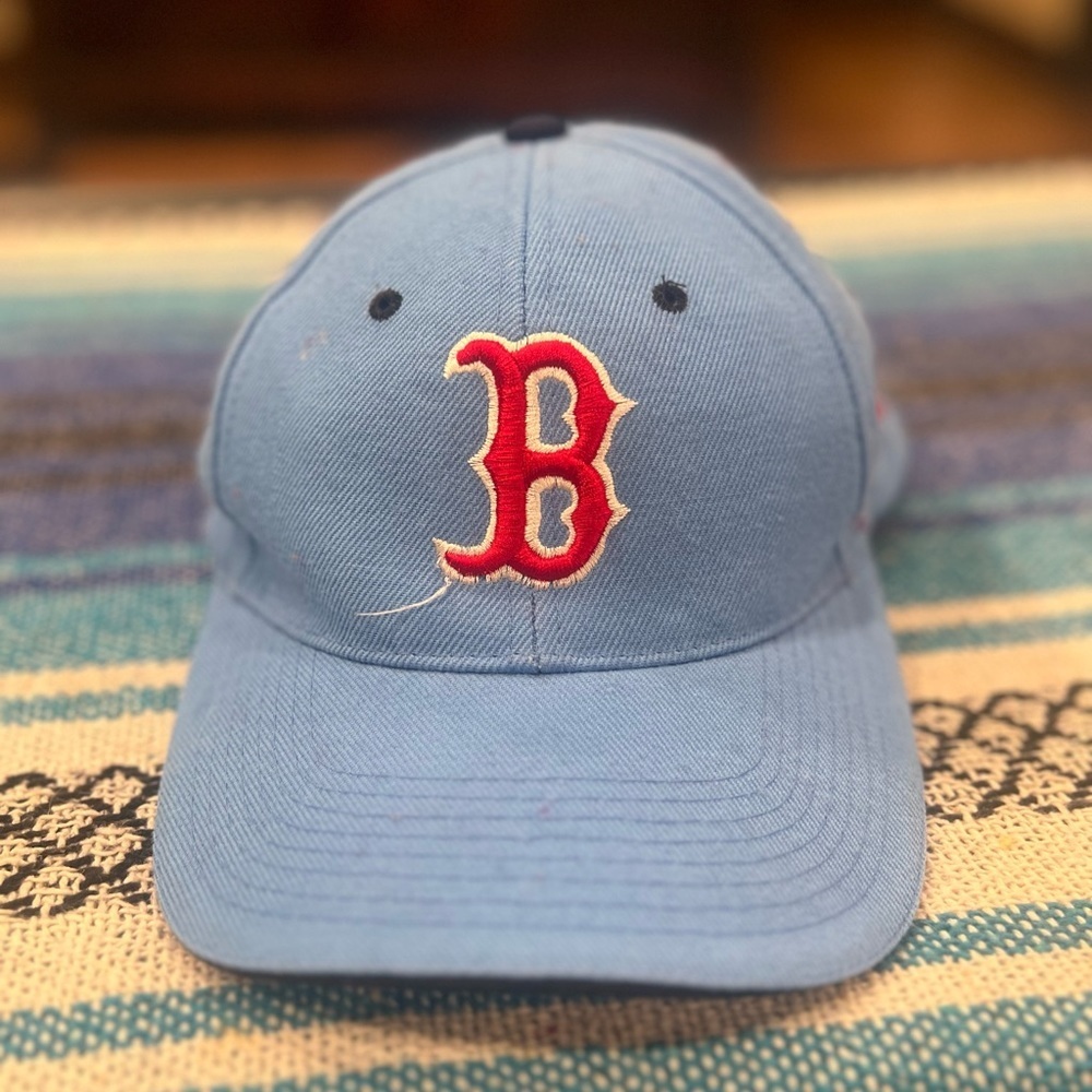 Unk Light Blue Baseball Cap with Red Logo